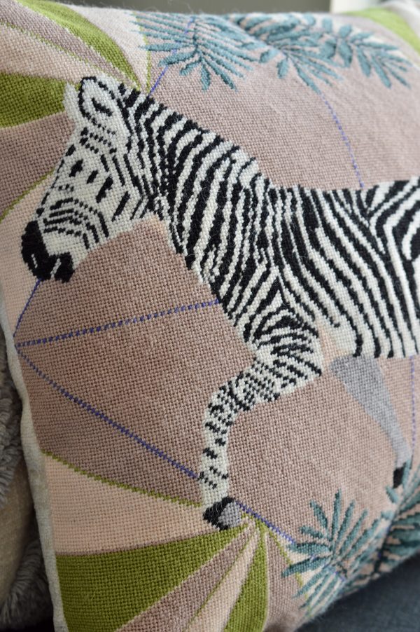 Zebra tapestry cushion