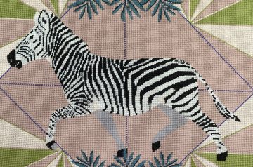 Zebra crewel wool tapestry kit by Appletons