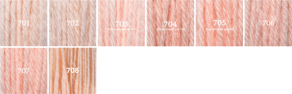 700: Pastel Shade range (Hank & Skein)
