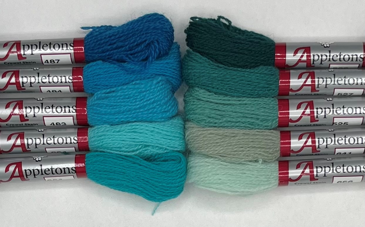 Teal Crewel 2 Ply Colour Range - Image 3